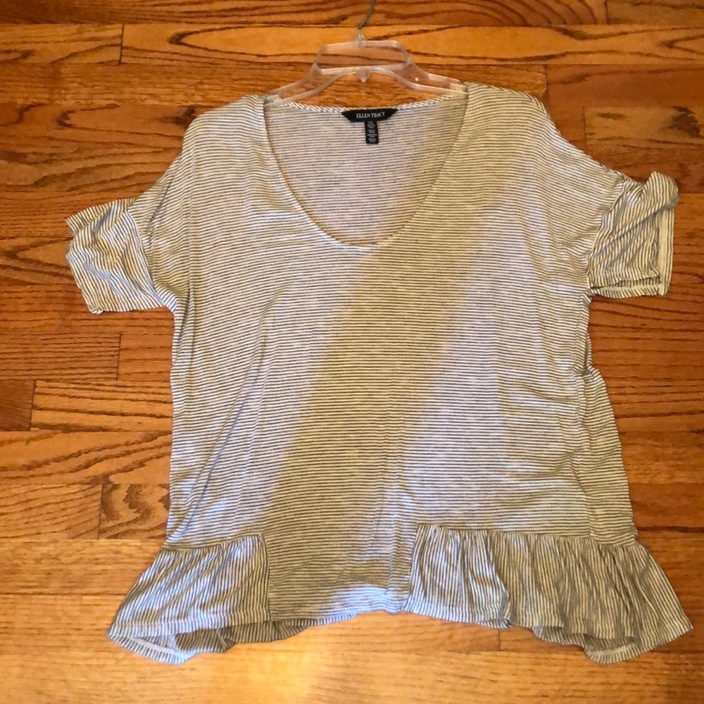 Stripe top with ruffle